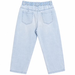 Denim Pants with Cute Bear Patch And Multi Pocket - K-180
