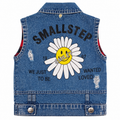 Distressed Sleeveless Denim Vest Jacket - K-168
