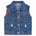Distressed Sleeveless Denim Vest Jacket - K-168