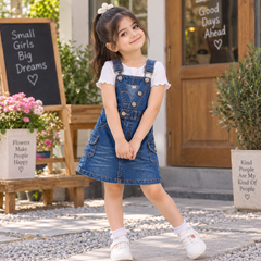 Denim Dungaree Dress / Overall Dress - K-169