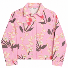 Full Sleeves Floral Printed Pink Jacket - K-172