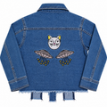 Distressed Frayed Hem Denim Jacket - K-173