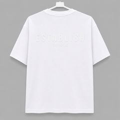 Short Sleeves Round Neck with Front & Back Puff Printed T-Shirt - M-137