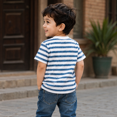 Short Sleeves Round Neck With Fun Carton Graphic Print T-Shirt- K-22