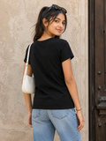 Half Sleeves Round Neck With Graphic Print T-Shirt- K-45
