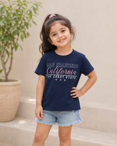 Short Sleeves Round Neck With Graphic Print T-Shirt- K-25