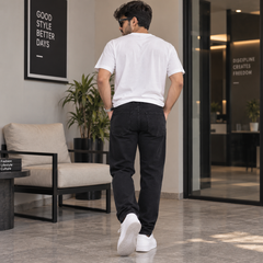Jet Black Slim Fit Stretch Jeans - M-154