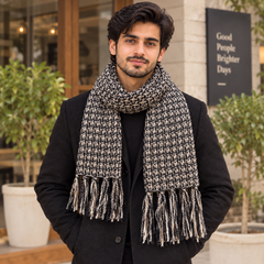 Wool Check Muffler - R-1