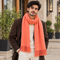 Plain Peach Wool Muffler - R-2