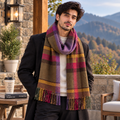Earthy Check Tassel Muffler - R-3
