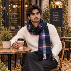 Wool Check Muffler - R-5