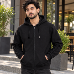 Long slevees hoodie with Zip and pocket - M-165