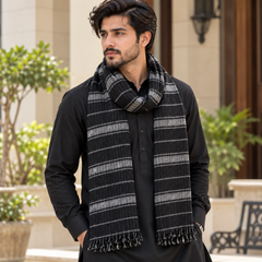 Check Wool Muffler Light&Soft - R-65