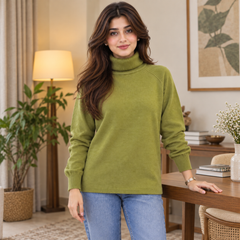 Plain, High Neck, Full Sleeves - W -193