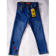 Denim Pant With Front Embroidery