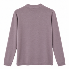 Taupe Cable Knit Winter Sweater with Beaded Front Design - Full Sleeves - W -182