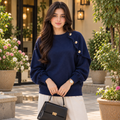 Full long sleeves, loose / batwing style ruffle lace design With 3 Button -W-194