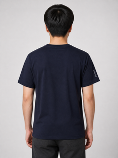 Half Slevees Round Neck Columbia Black Logo T-Shirt - M-40