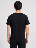 Half Slevees Round Neck Columbia Black Logo T-Shirt - M-41