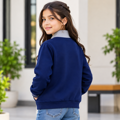 2 Side Welt Pockets Ribbed Cuffs & Bottom Hem Bomber Zipper Jacket - K-210