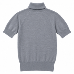 Short Sleeves Plain, High Neck,   - W -174