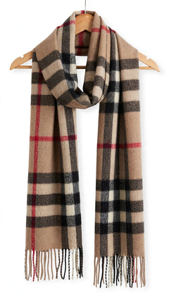 Check Wool Muffler Light and Soft - R-28
