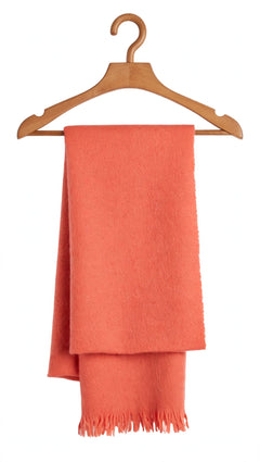 Plain Peach Wool Muffler - R-2