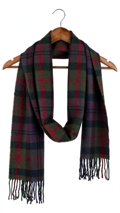Check Wool Muffler Light and Soft - R-31