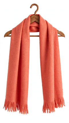 Plain Peach Wool Muffler - R-2