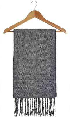 Grey Herringbone Wool Muffler - R-16