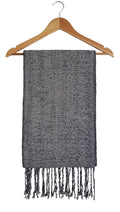 Grey Herringbone Wool Muffler - R-16