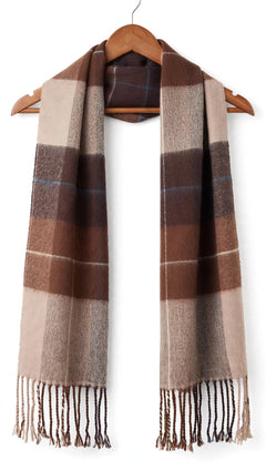 Check Wool Muffler Light and Soft - R-15