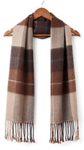Check Wool Muffler Light and Soft - R-15