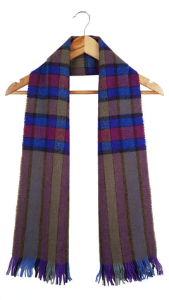 Check Wool Muffler Light and Soft - R-18