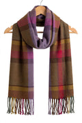 Earthy Check Tassel Muffler - R-3