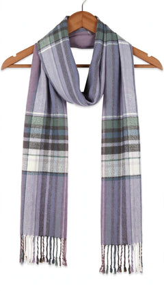 Check Wool Muffler Light and Soft - R-14