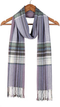 Check Wool Muffler Light and Soft - R-14