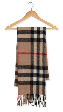 Check Wool Muffler Light and Soft - R-28