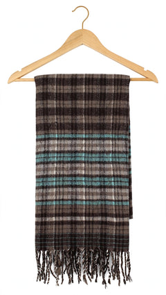 Check Wool Muffler Light and Soft - R-30