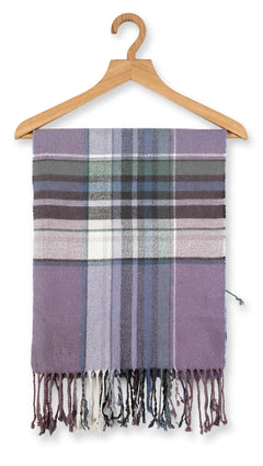Check Wool Muffler Light and Soft - R-14