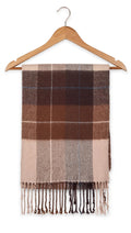Check Wool Muffler Light and Soft - R-15