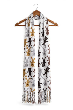 Girls Teddy Bear Printed Stole-R-57