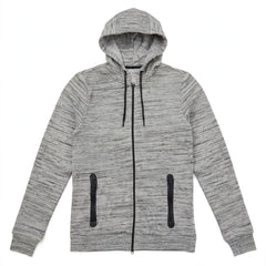 Men's Grey Marl Zipper Hoodie - Premium Fleecewith Side Zipper Pockets - M-173