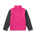 Two-Tone Pink & Charcoal Mock Neck Zipper Jacket - K-193