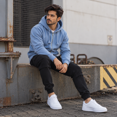 Full sleeves hoodie with Zip with ribbed cuffs Adjustable drawstrings - M-171