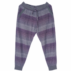 Jogger Pant With Purple Grey Striped Pattern
