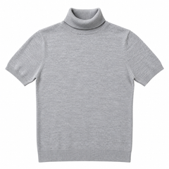 Short Sleeves Plain, High Neck,   - W -179