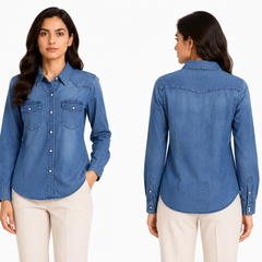 Long Sleeves Collar Shirt With Two Chest Pocket