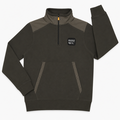 Long Sleeves Half Zip Sweater With Kangaroo Pocket
