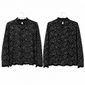 Long Sleeves Paisley Print Lace Top..